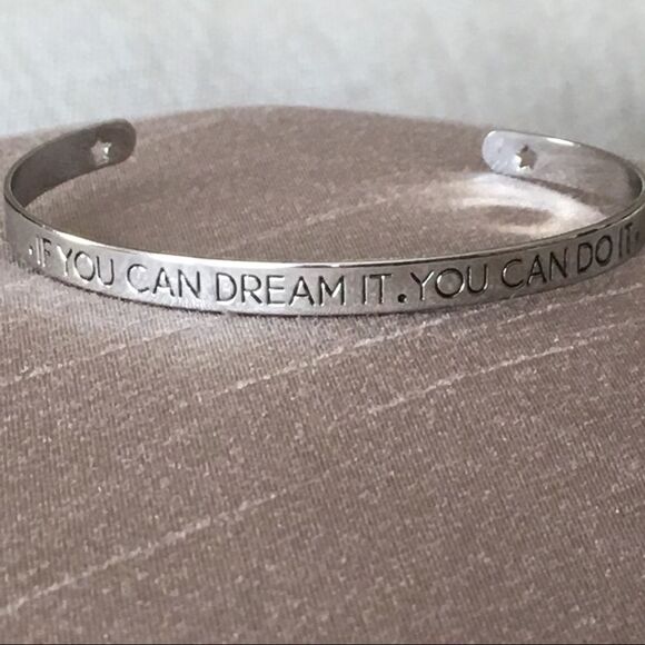 Silver Tone Dream It Do It Adjustable Bracelet NWT - Picture 1 of 8